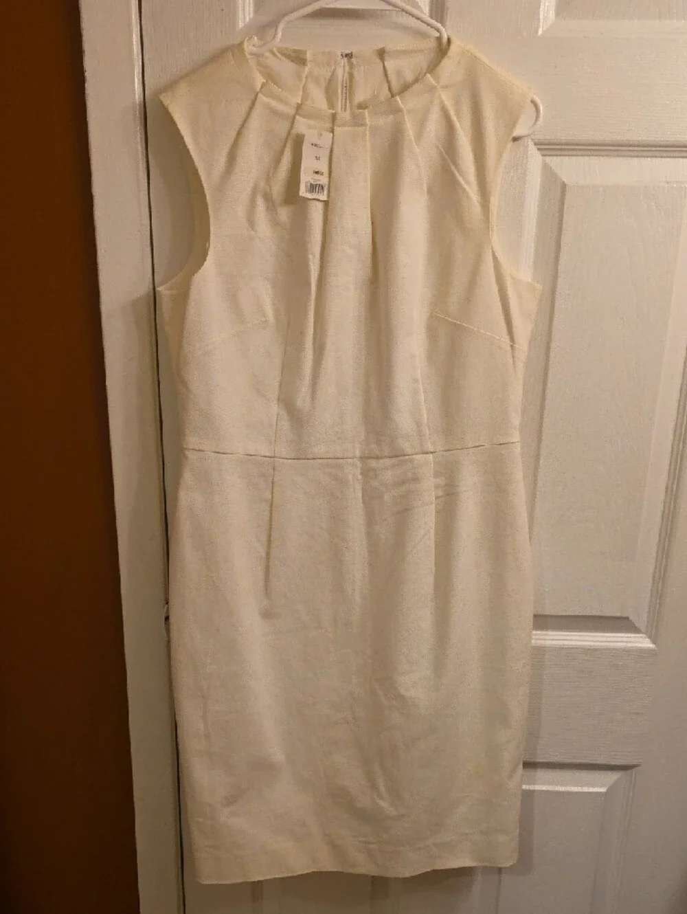 Banana Republic Ivory Sleeveless Midi Sheath Dress - Picture 4 of 10